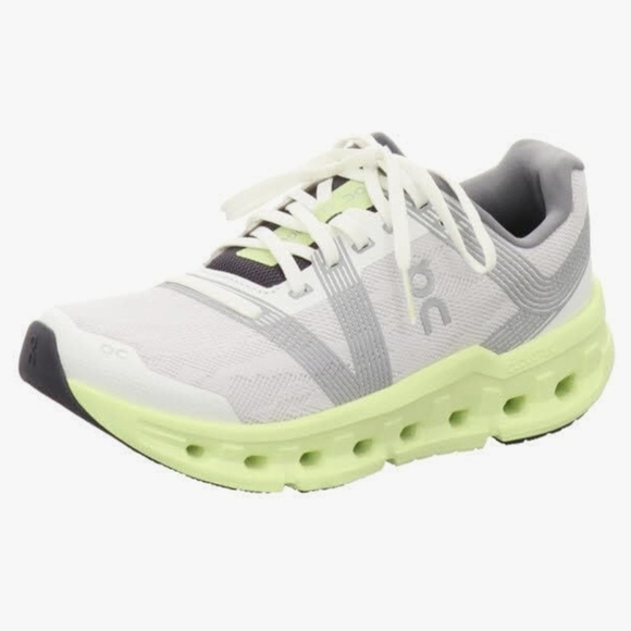 On Running Athletic Shoes in White and Light Green - Picture 1 of 16